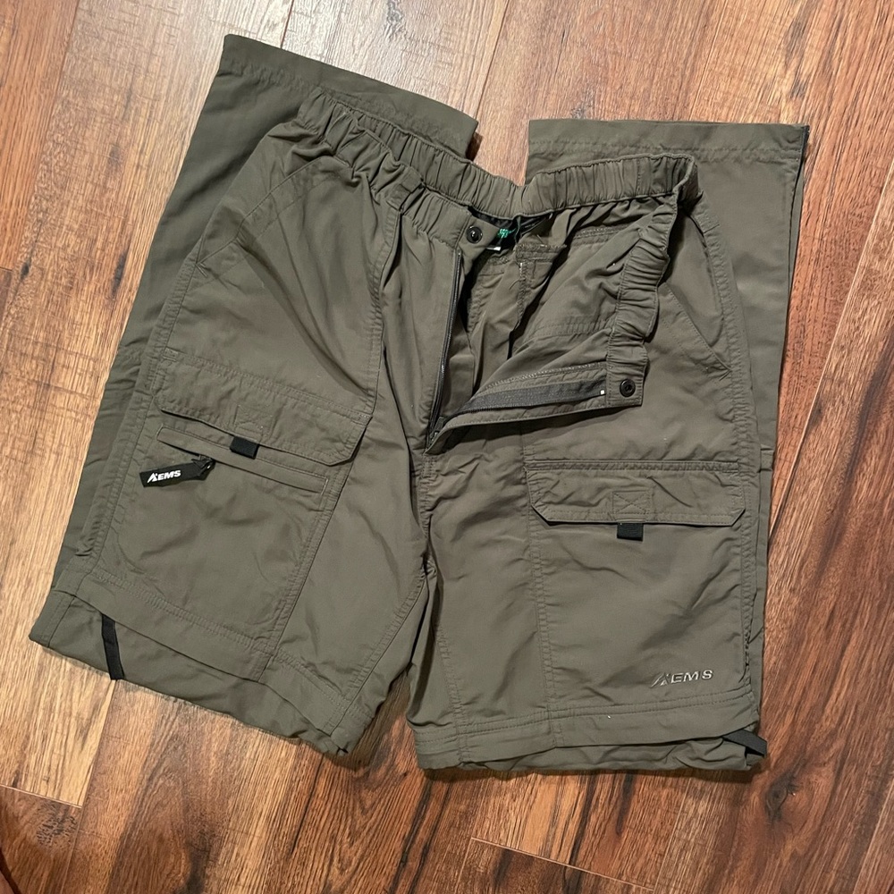 HUNTER GREEN CARGO PANTS WITH ZIPPER